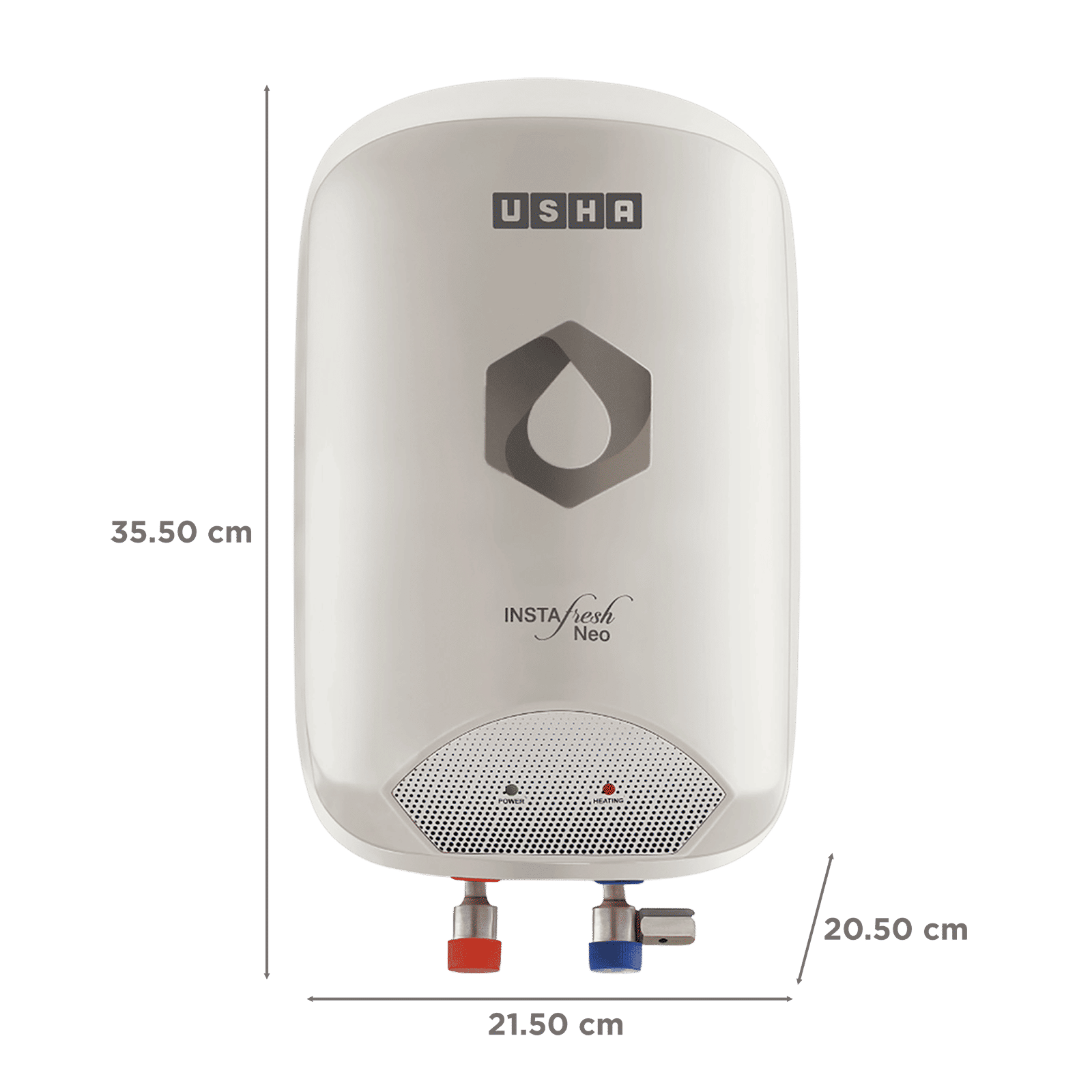USHA Instafresh Neo 3 Litre Vertical Instant Geyser with Whirl Flow Technology (White)_2