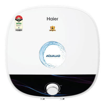 Haier ES15V-AQUALAD 15 Litre 5 Star Vertical Storage Geyser with Bacteria Proof System (Black)