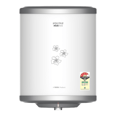 VOLTAS Aqua Prime 15 Litre 4 Star Vertical Storage Geyser with Quartzline Technology (White)