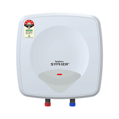 Symphony Sypher 10 Litre 5 Star Vertical Storage Geyser with Safety Valve (White)