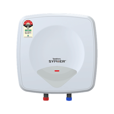 Symphony Sypher 15 Litre 5 Star Vertical Storage Geyser with Safety Valve (White)