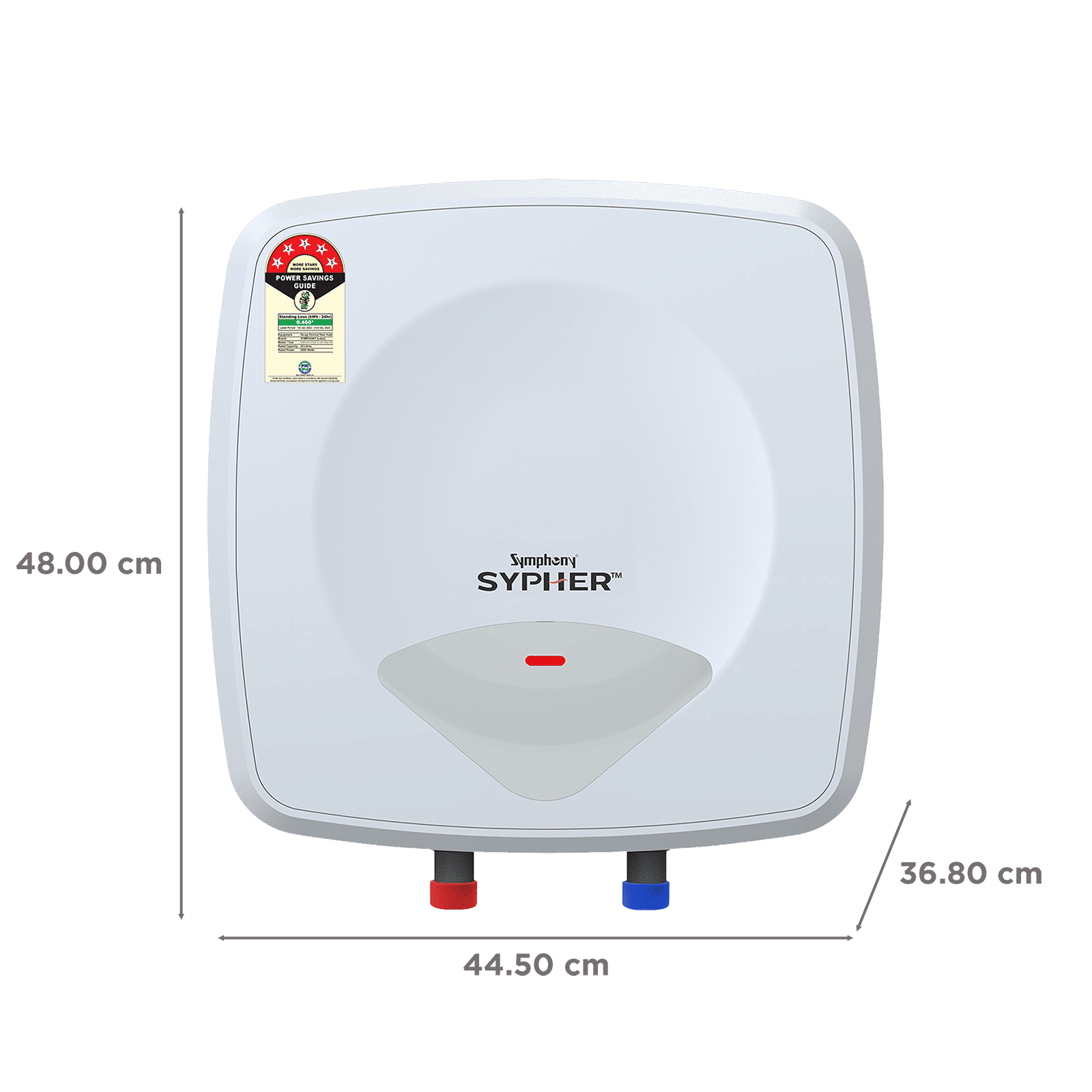 Symphony Sypher 25 Litre 5 Star Vertical Storage Geyser with Safety Valve (White)_2