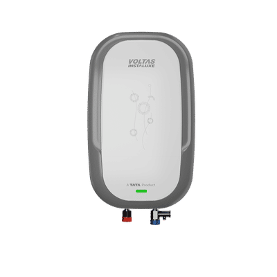 VOLTAS INSTALUXE 3 Litre Vertical Instant Geyser with 100% Copper Element (White & Metallic Grey)
