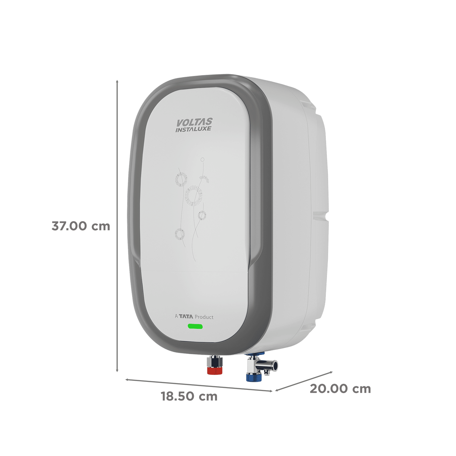 VOLTAS INSTALUXE 3 Litre Vertical Instant Geyser with 100% Copper Element (White & Metallic Grey) VOLTAS INSTALUXE 3 Litre Vertical Instant Geyser with 100% Copper Element (White & Metallic Grey)_2