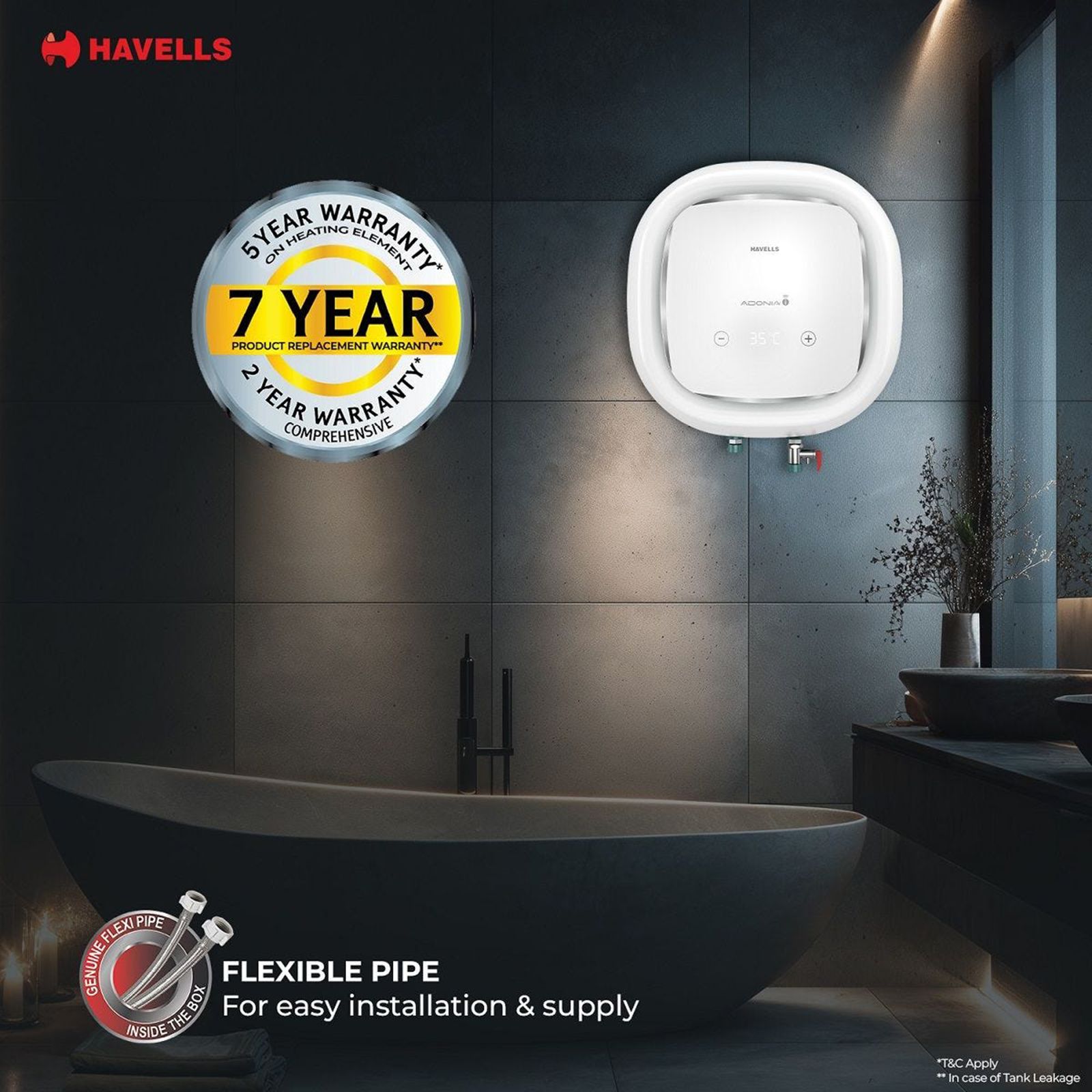 Havells Adonia I 15 Litre 4 Star Vertical Smart Geyser with Alexa & Google Assistant Compatibility (White) Havells Adonia I 15 Litre 4 Star Vertical Smart Geyser with Alexa & Google Assistant Compatibility (White)_8