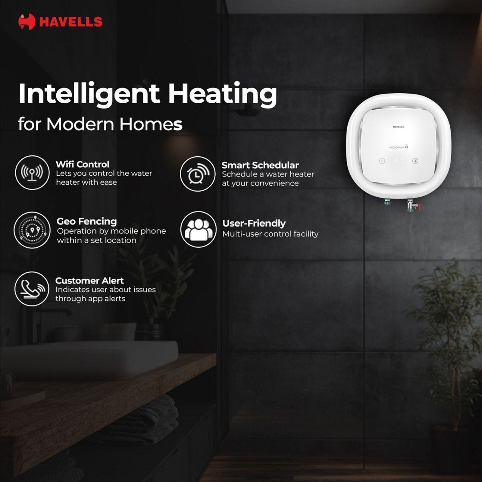 Havells Adonia I 25 Litre 4 Star Vertical Smart Geyser with Alexa & Google Assistant Compatibility (White) Havells Adonia I 25 Litre 4 Star Vertical Smart Geyser with Alexa & Google Assistant Compatibility (White)_4