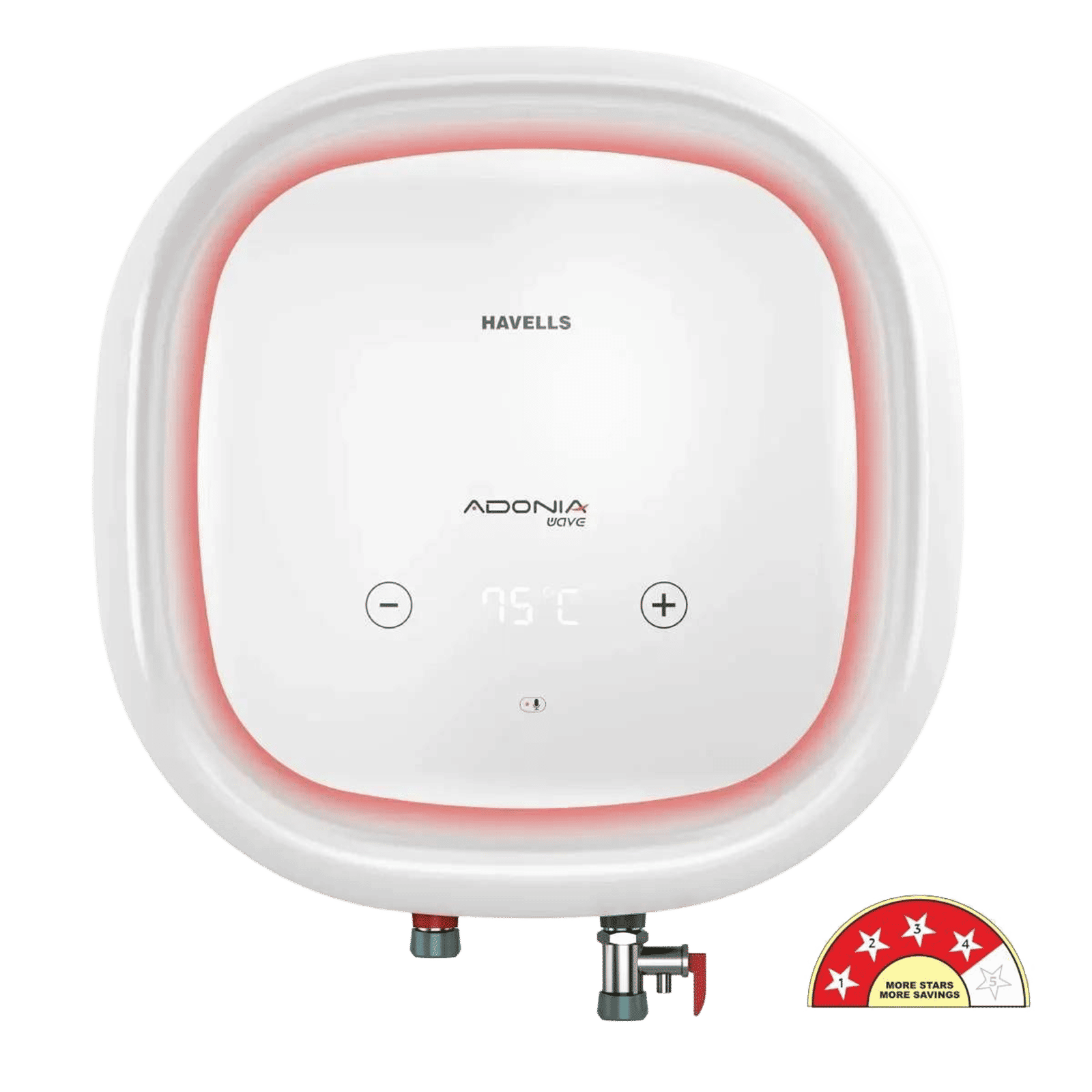 HAVELLS Adonia Wave 25 Litre 4 Star Vertical Storage Geyser with Voice Control (White) HAVELLS Adonia Wave 25 Litre 4 Star Vertical Storage Geyser with Voice Control (White)_1