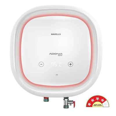 HAVELLS Adonia Wave 25 Litre 4 Star Vertical Storage Geyser with Voice Control (White)