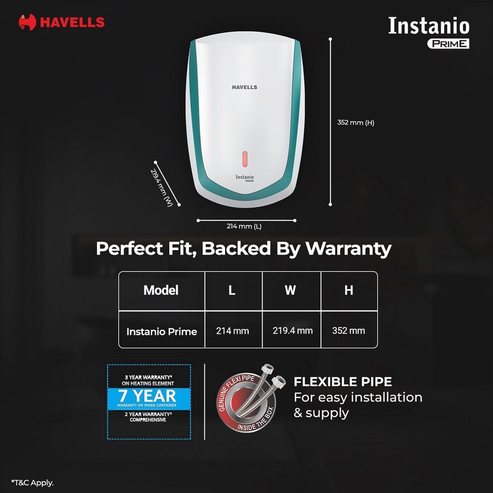 HAVELLS Instanio Prime 3 Litre Instant Geyser with Heavy Duty Heating Element (White & Blue)_7