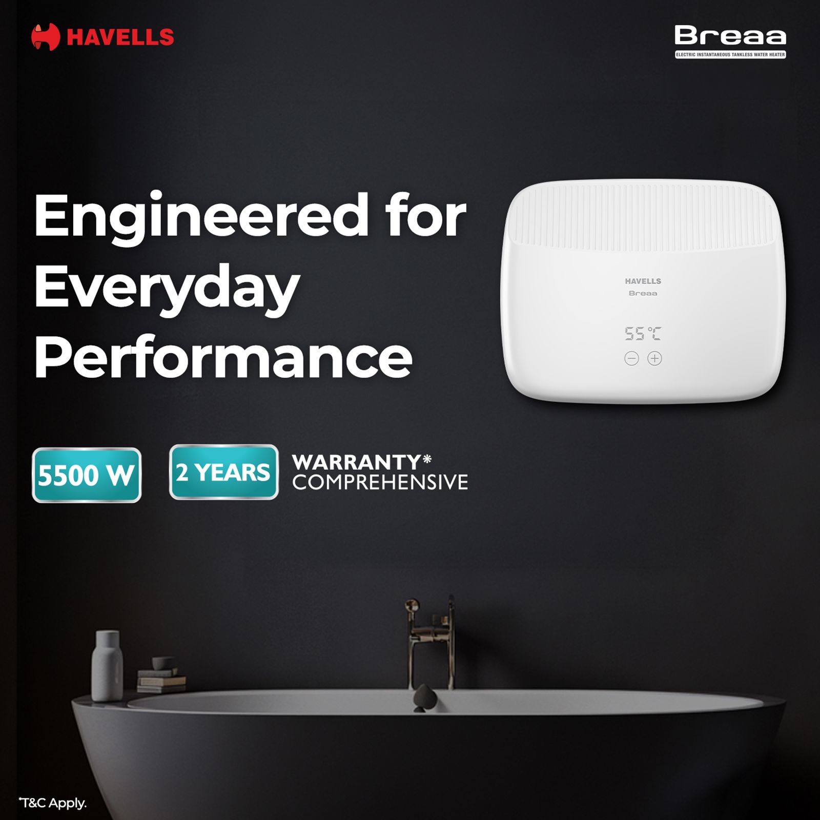 HAVELLS Breaa Vertical Tankless Geyser with Smart Digital Control (White) HAVELLS Breaa Vertical Tankless Geyser with Smart Digital Control (White)_10