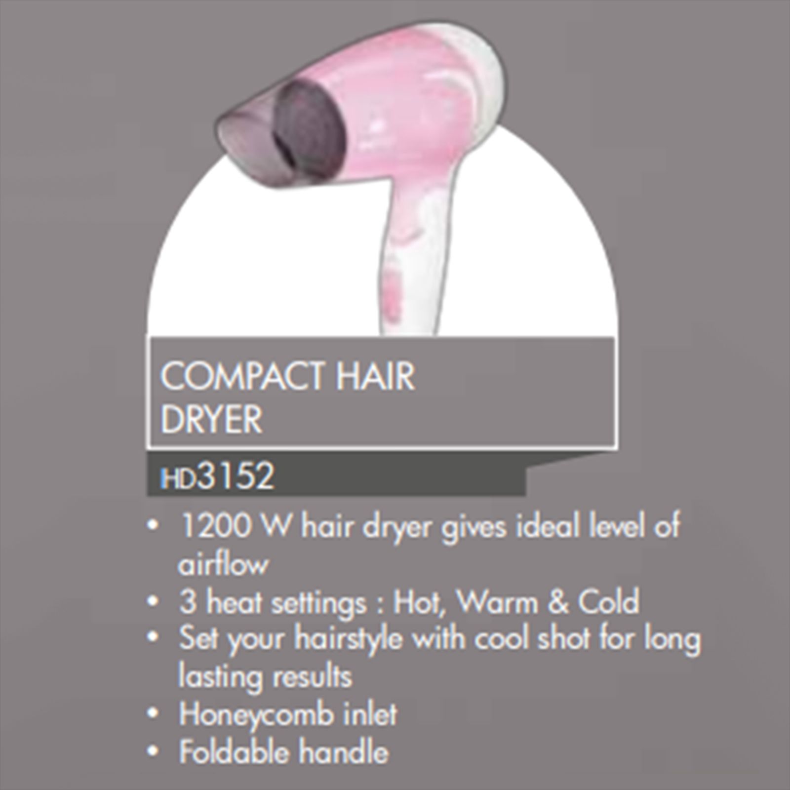 HAVELLS HD3152 Hair Dryer with 3 Heat Settings & Cool Shot (Heat Balance Technology, Pink) HAVELLS HD3152 Hair Dryer with 3 Heat Settings & Cool Shot (Heat Balance Technology, Pink)_5