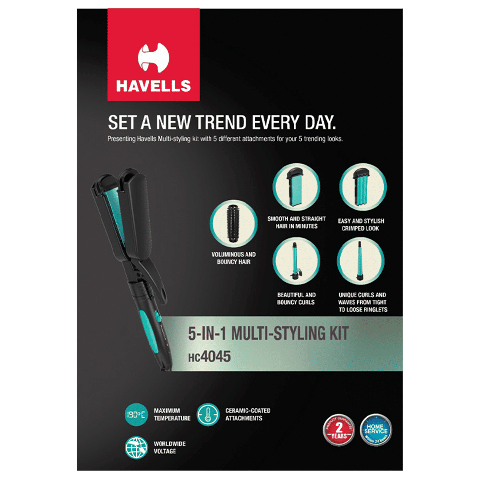 HAVELLS HC4045 5-in-1 Hair Styler with Ceramic Coating Technology (Cool Insulated Tip, Blue & Black) HAVELLS HC4045 5-in-1 Hair Styler with Ceramic Coating Technology (Cool Insulated Tip, Blue & Black)_4