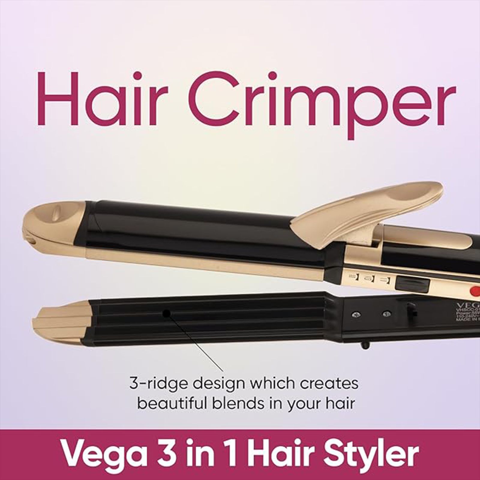 VEGA VHSCC-01 3-in-1 Hair Styler with Ceramic Coating Technology (Easy Lock System, Black & Gold) VEGA VHSCC-01 3-in-1 Hair Styler with Ceramic Coating Technology (Easy Lock System, Black & Gold)_13