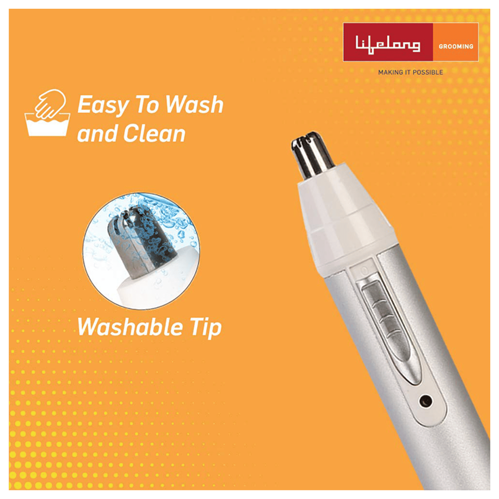 Lifelong LLPCM03 Rechargeable Cordless Dry Trimmer for Nose & Ear with 1 Length Settings for Men & Women (40mins Runtime, Rotary Blade System, Silver) Lifelong LLPCM03 Rechargeable Cordless Dry Trimmer for Nose & Ear with 1 Length Settings for Men & Women (40mins Runtime, Rotary Blade System, Silver)_6