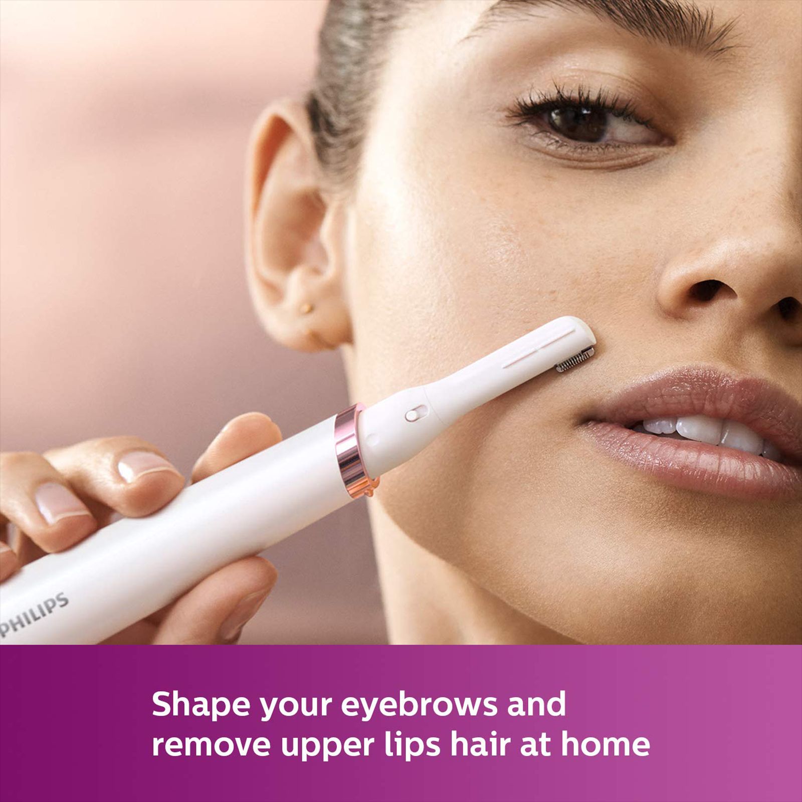PHILIPS Touch-up Cordless Dry Trimmer for Eyebrow & Facial Hair with 2 Length Settings for Women (60mins Runtime, Precise Face Attachment, Ceramic Pearl White)_14