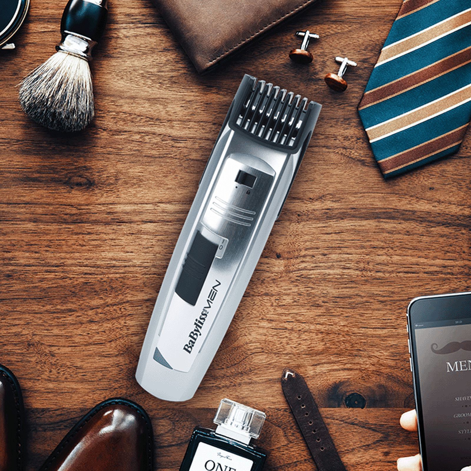 BaByliss E827E Rechargeable Corded & Cordless Wet & Dry Trimmer for Beard & Moustache with 20 Length Settings for Men (60mins Runtime, Grooved Wheel Settings, Silver) BaByliss E827E Rechargeable Corded & Cordless Wet & Dry Trimmer for Beard & Moustache with 20 Length Settings for Men (60mins Runtime, Grooved Wheel Settings, Silver)_5
