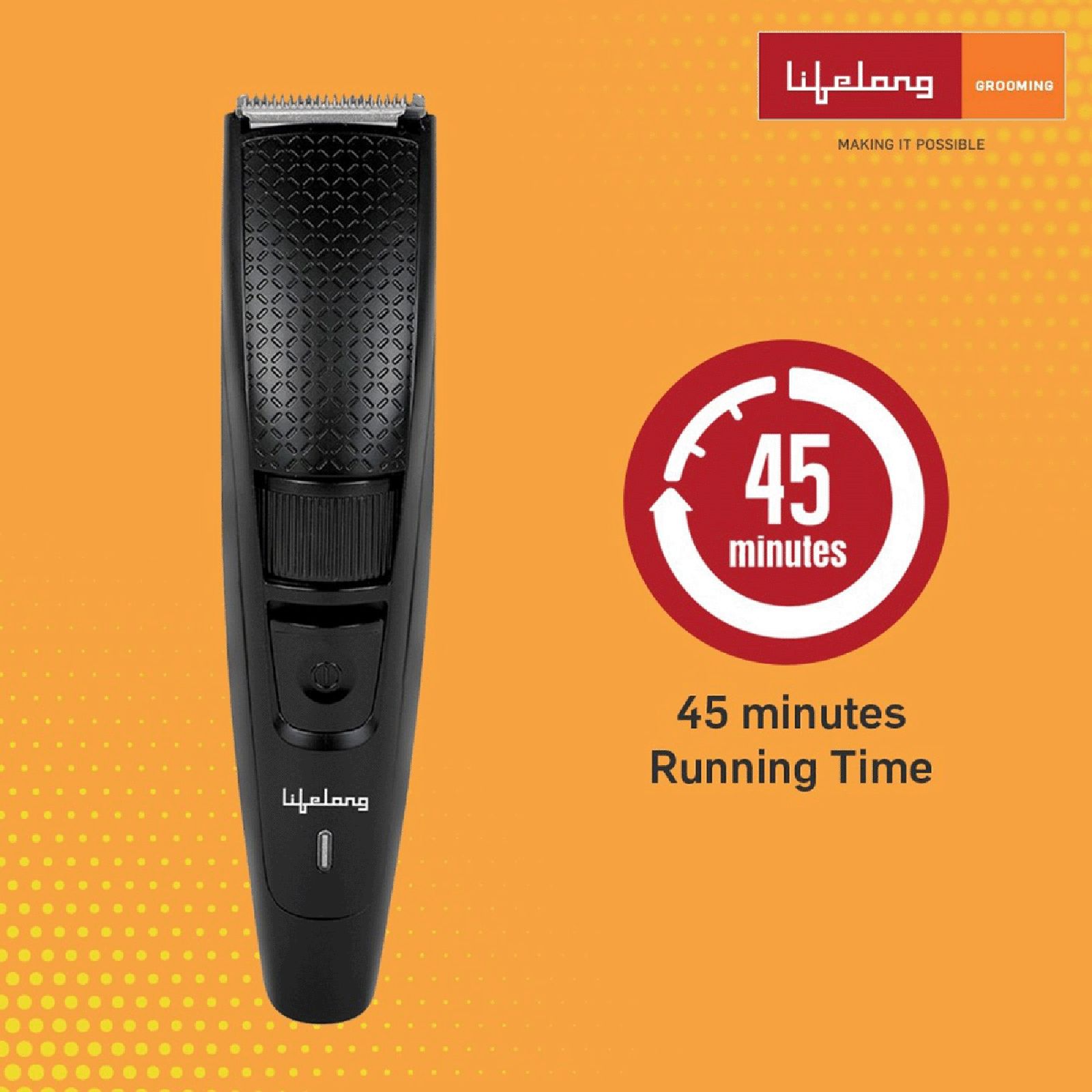 Lifelong Alpha Rechargeable Cordless Dry Trimmer for Beard & Moustache with 20 Length Settings for Men (45min Runtime, Washable Blades, Black) Lifelong Alpha Rechargeable Cordless Dry Trimmer for Beard & Moustache with 20 Length Settings for Men (45min Runtime, Washable Blades, Black)_4