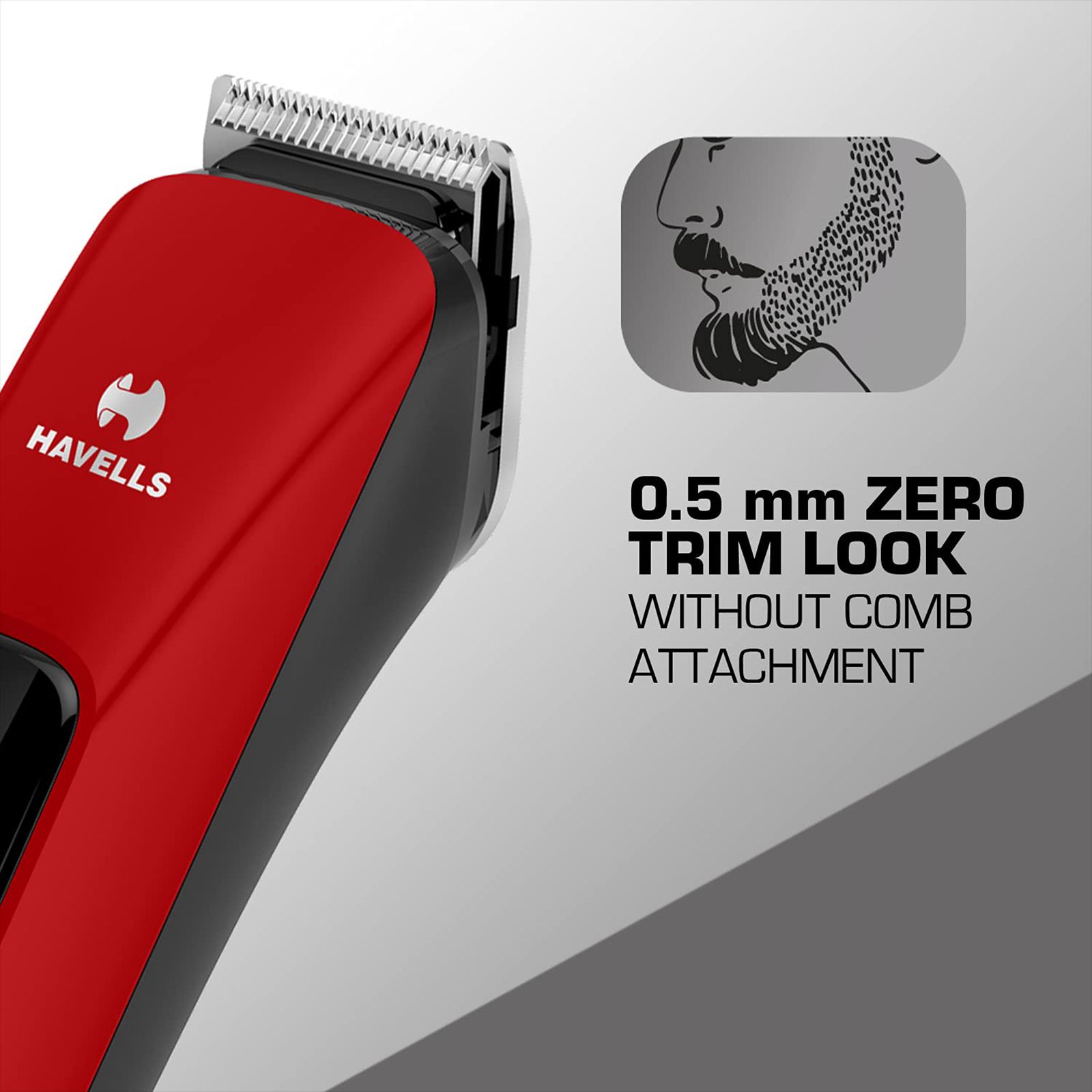 HAVELLS BT5111C Rechargeable Cordless Dry Trimmer for Beard & Moustache with 5 Length Settings for Men (45mins Runtime, LED Indicator, Red) HAVELLS BT5111C Rechargeable Cordless Dry Trimmer for Beard & Moustache with 5 Length Settings for Men (45mins Runtime, LED Indicator, Red)_10