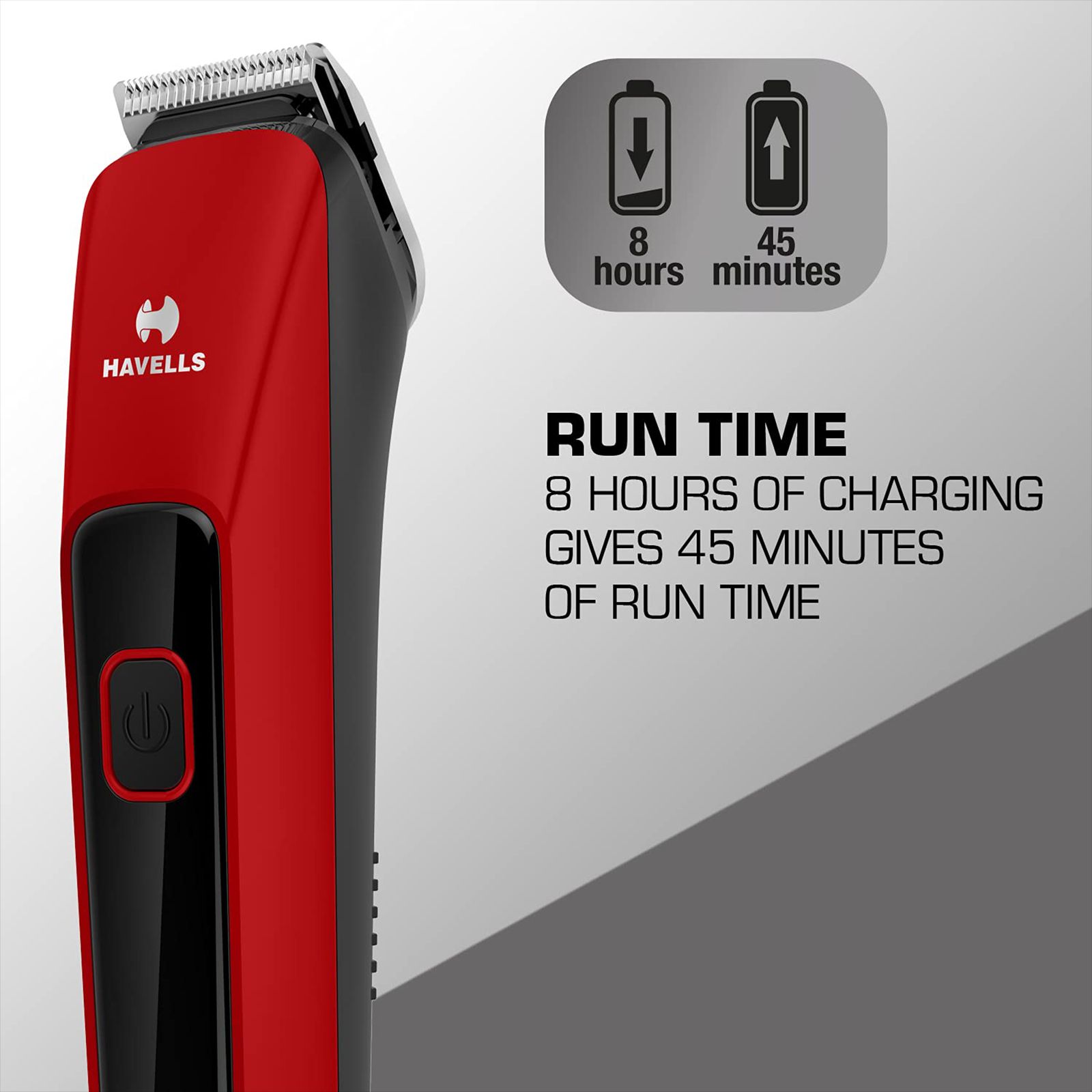 HAVELLS BT5111C Rechargeable Cordless Dry Trimmer for Beard & Moustache with 5 Length Settings for Men (45mins Runtime, LED Indicator, Red) HAVELLS BT5111C Rechargeable Cordless Dry Trimmer for Beard & Moustache with 5 Length Settings for Men (45mins Runtime, LED Indicator, Red)_11