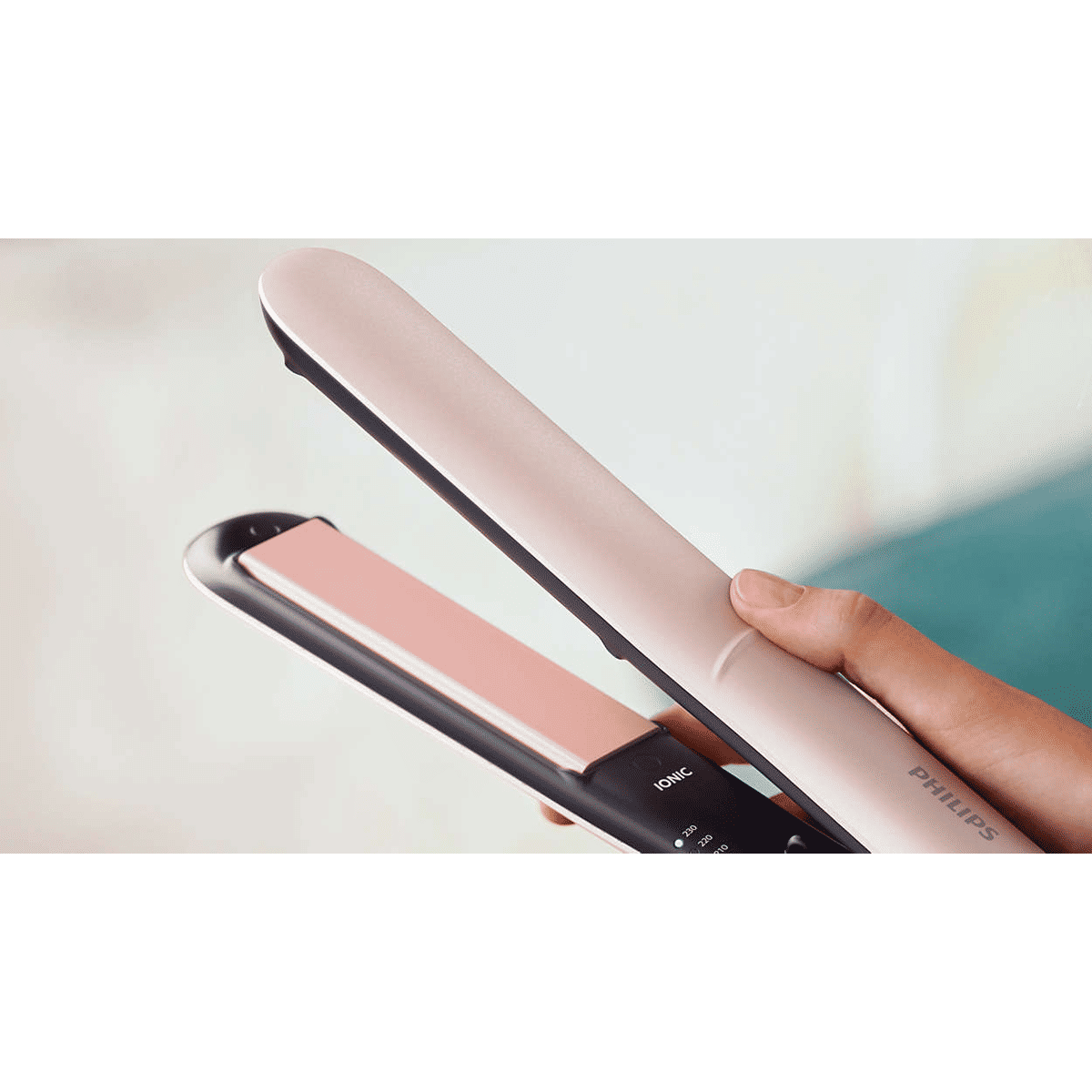 PHILIPS Advanced KeraShine Hair Straightener with Thermo Protect Technology (Ceramic Plates, Pink & Black)_11