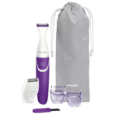 PHILIPS Essential Cordless Wet & Dry Trimmer for Intimate Area with 3 Length Settings for Women (180mins Runtime, Ergonomic Grip, Purple)