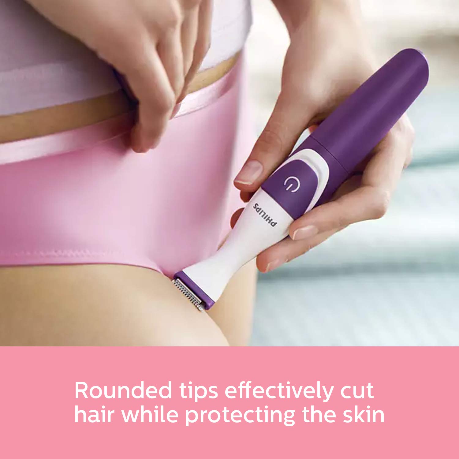 PHILIPS Essential Cordless Wet & Dry Trimmer for Intimate Area with 3 Length Settings for Women (180mins Runtime, Ergonomic Grip, Purple)_6