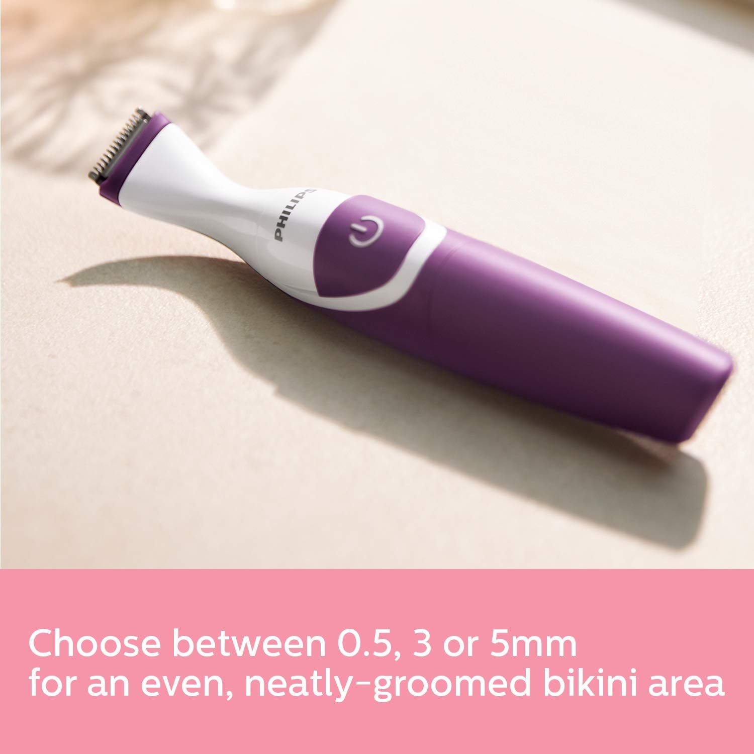 PHILIPS Essential Cordless Wet & Dry Trimmer for Intimate Area with 3 Length Settings for Women (180mins Runtime, Ergonomic Grip, Purple)_15