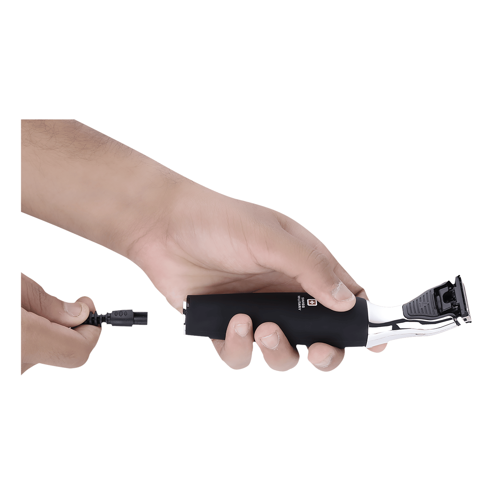 SWISS MILITARY DT-500 Cordless Wet & Dry Trimmer for Beard & Moustache with 20 Length Settings for Men (60mins Runtime, Fast Charging, Black) SWISS MILITARY DT-500 Cordless Wet & Dry Trimmer for Beard & Moustache with 20 Length Settings for Men (60mins Runtime, Fast Charging, Black)_5