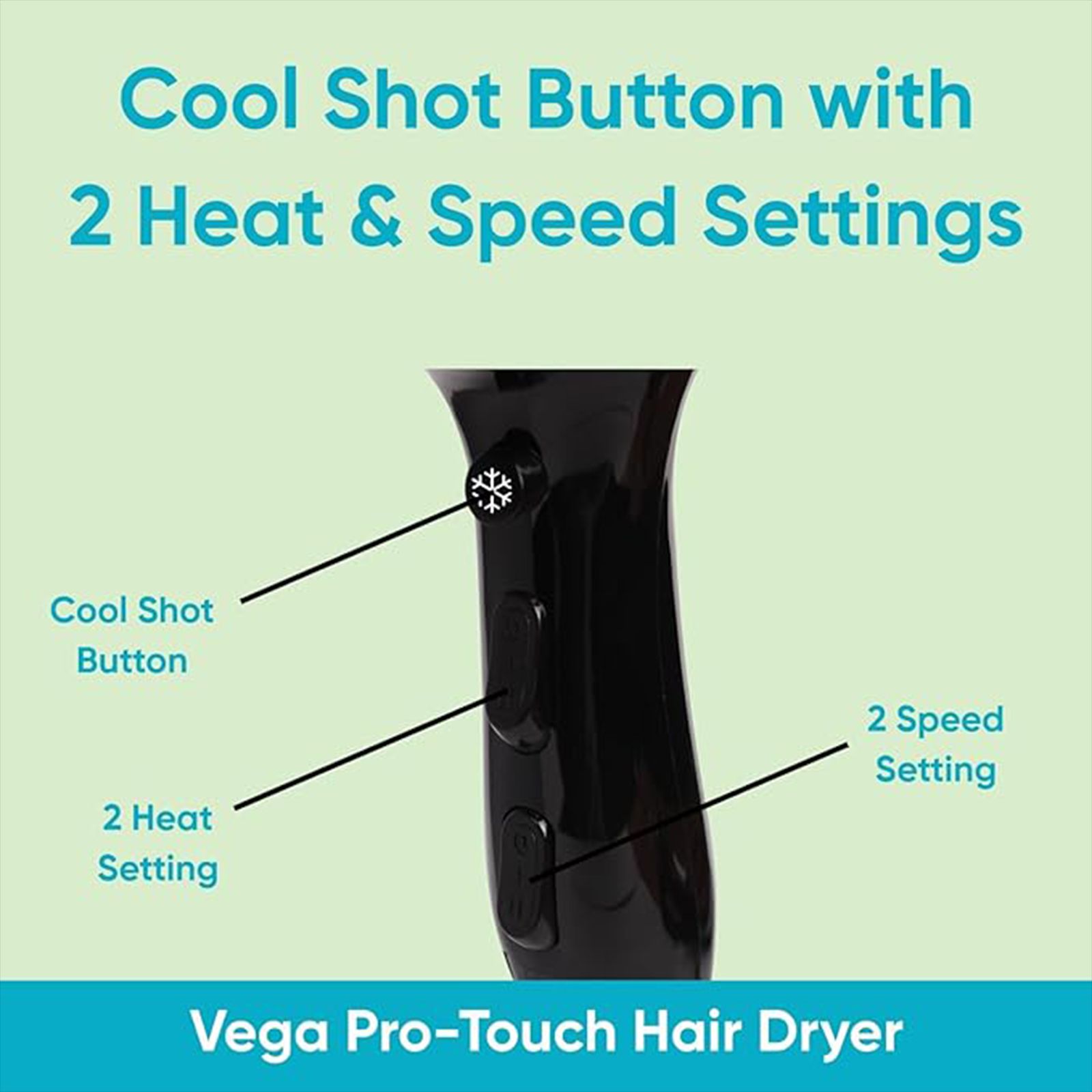 VEGA Pro Touch Hair Dryer with 2 Heat Settings (Overheat Protection, Black) VEGA Pro Touch Hair Dryer with 2 Heat Settings (Overheat Protection, Black)_4