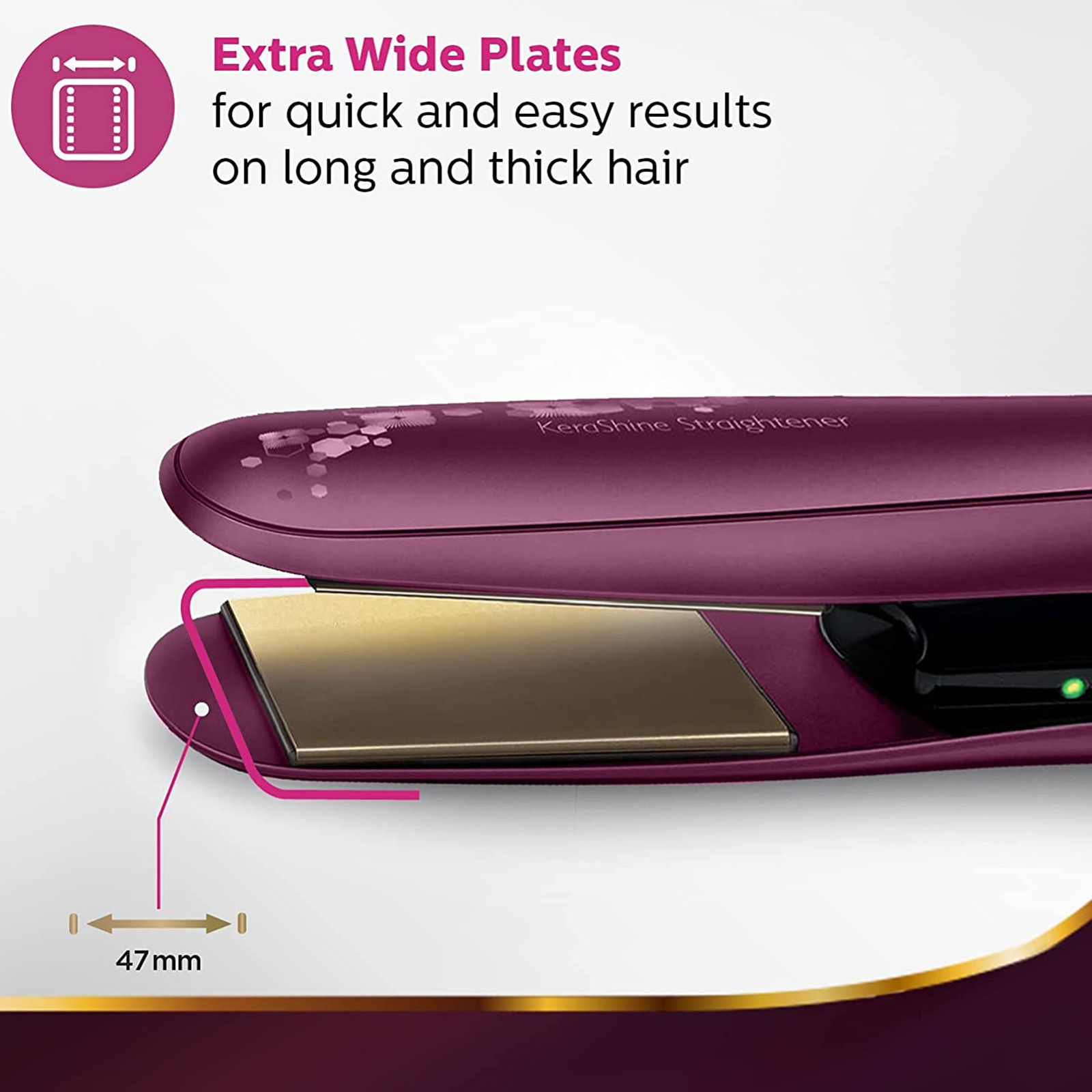 PHILIPS 3000 Hair Straightener with Silk Protect Technology (Ceramic Titanium Plates, Wine)_5