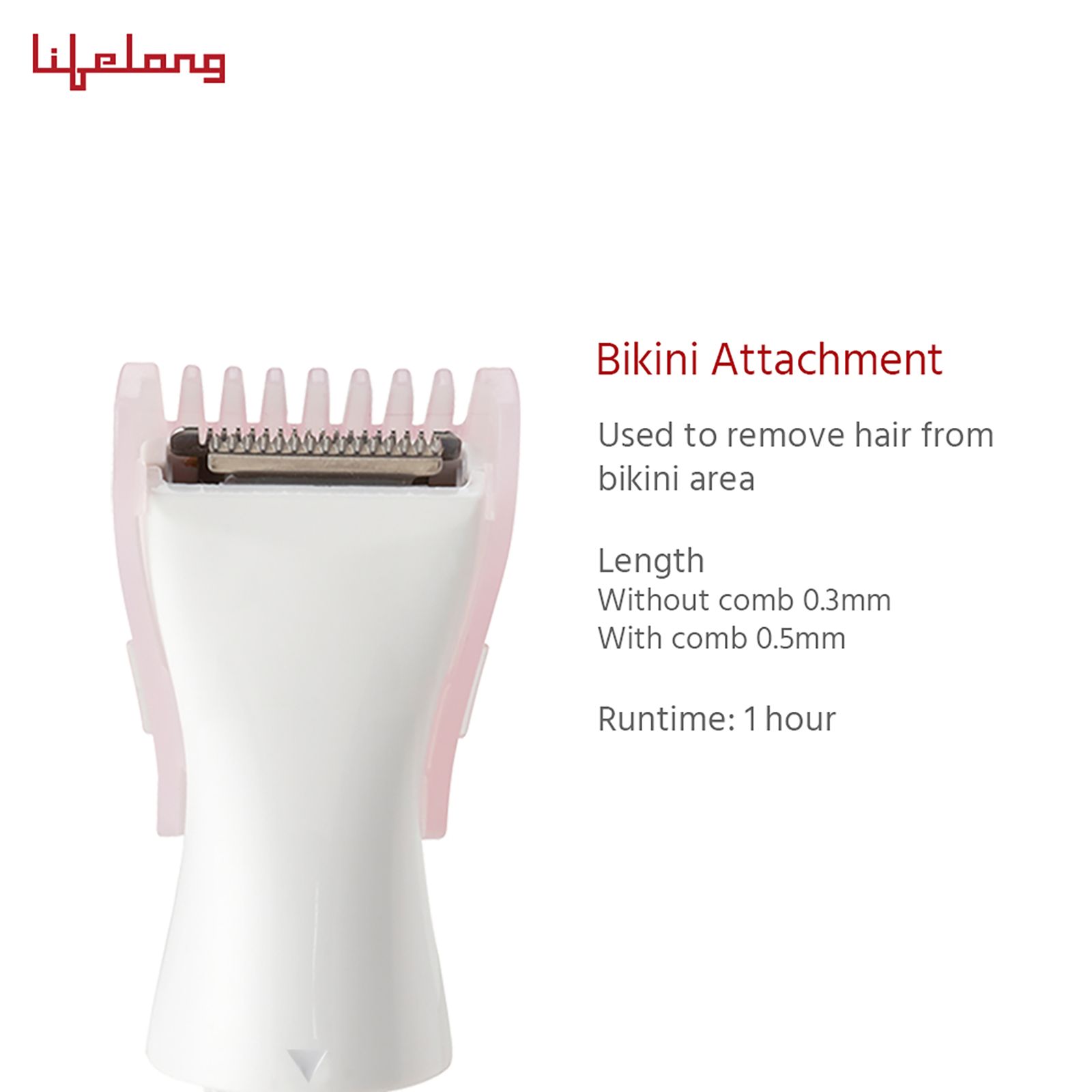 Lifelong LLPCW30 Rechargeable Cordless Dry Trimmer for Intimate Areas with 1 Length Settings for Women (60mins Runtime, Quick Charging, White)_6