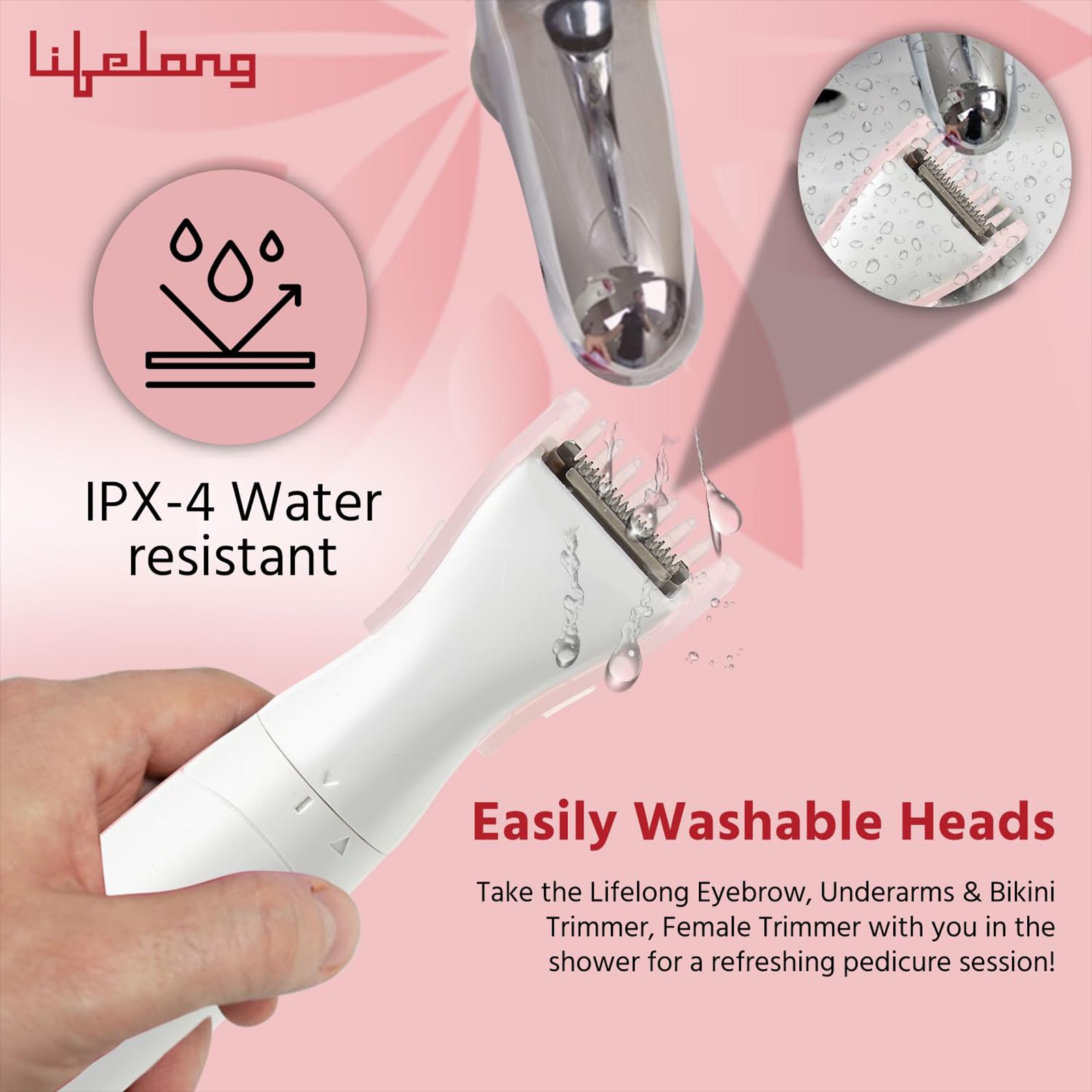 Lifelong LLPCW30 Rechargeable Cordless Dry Trimmer for Intimate Areas with 1 Length Settings for Women (60mins Runtime, Quick Charging, White)_8