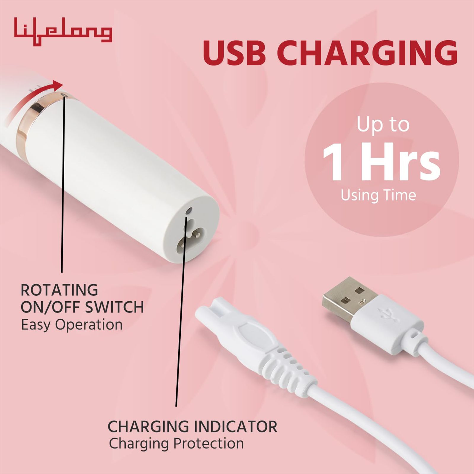 Lifelong LLPCW30 Rechargeable Cordless Dry Trimmer for Intimate Areas with 1 Length Settings for Women (60mins Runtime, Quick Charging, White)_9