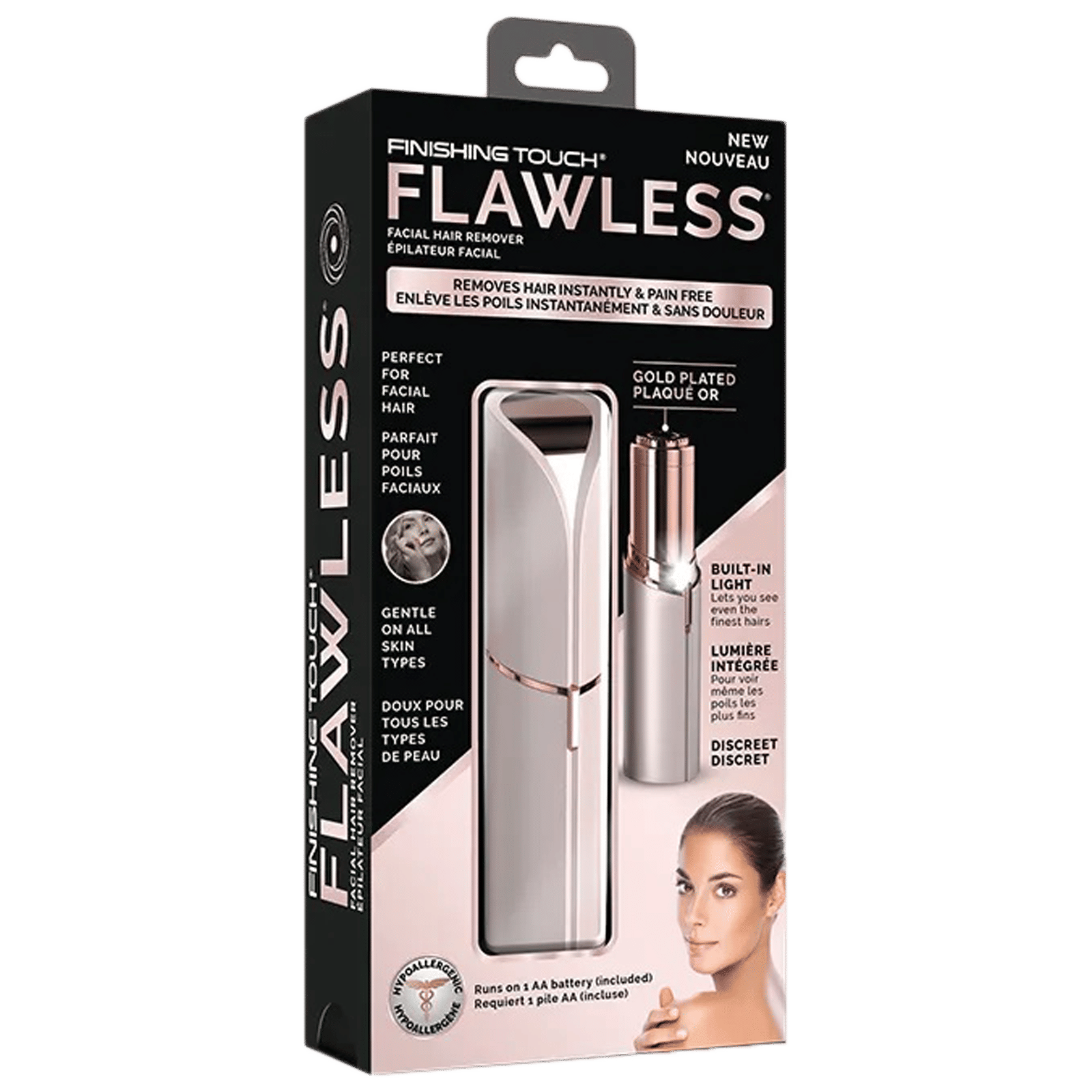 FINISHING TOUCH FLAWLESS Facial Hair Remover For Women (18K Gold Plated, Blush)_4