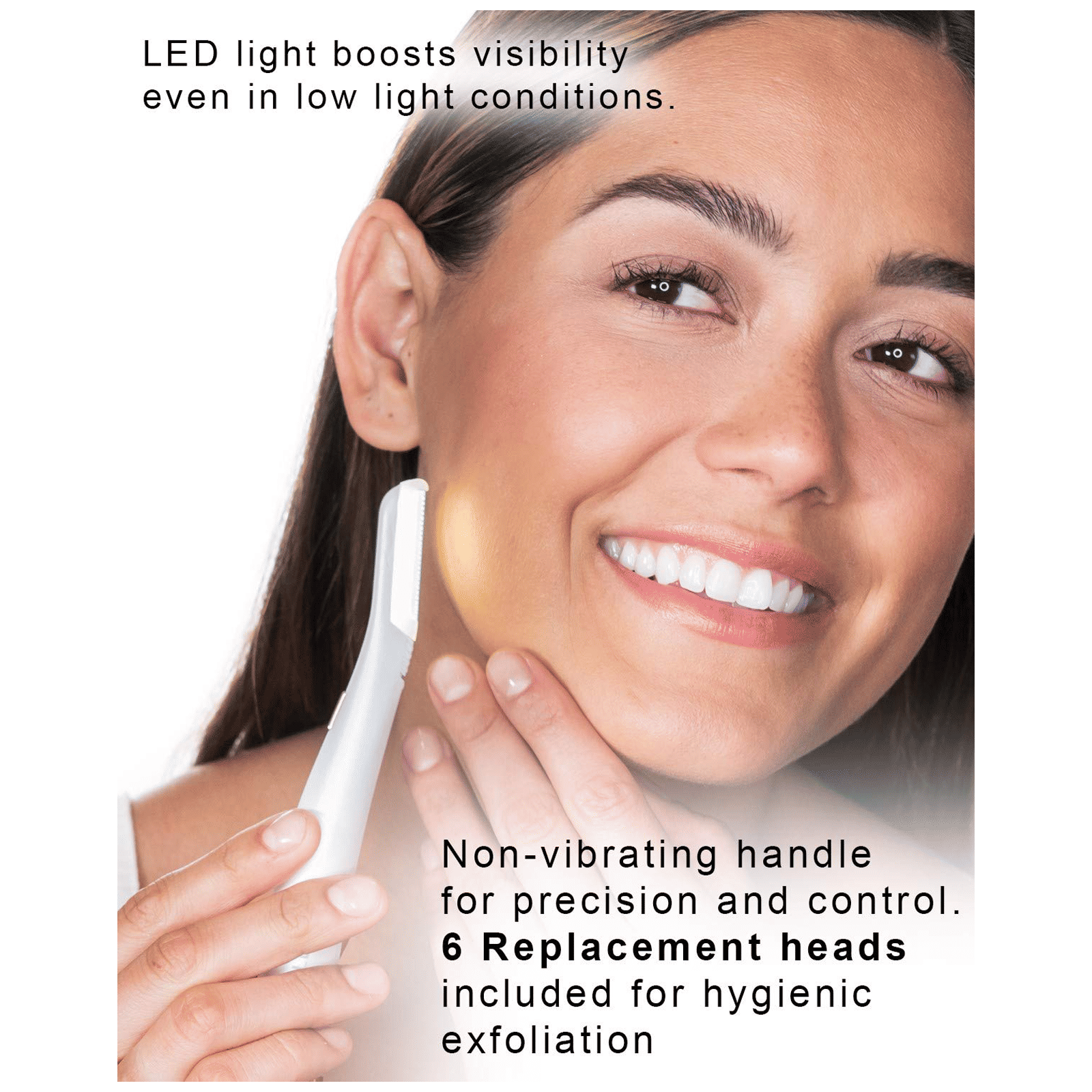 FINISHING TOUCH FLAWLESS Dermaplane Glo Rechargeable Cordless Dry Shaver for Women (German Technology, White)_8