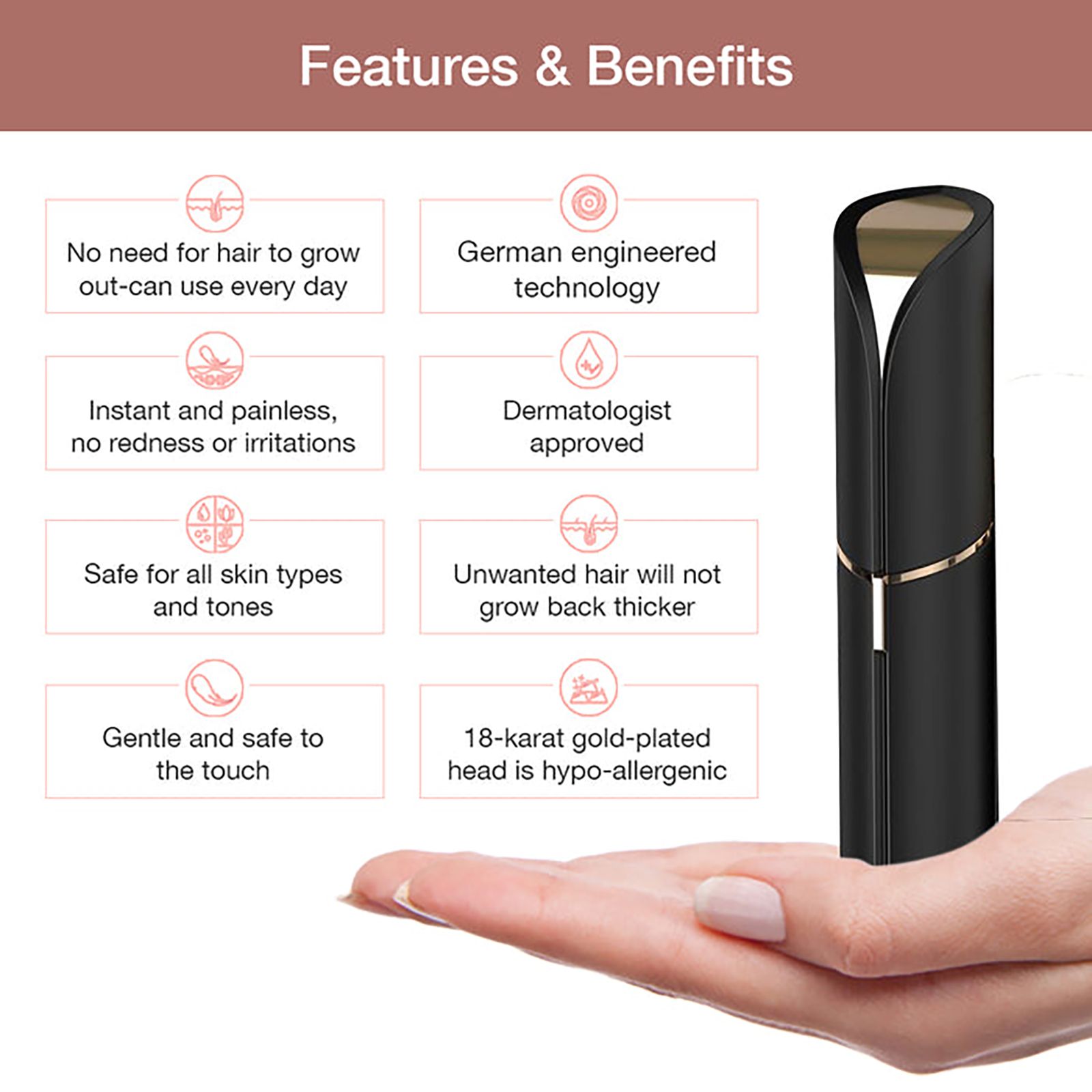FINISHING TOUCH FLAWLESS Cordless Dry Trimmer for Face (German Technology, Black)_5