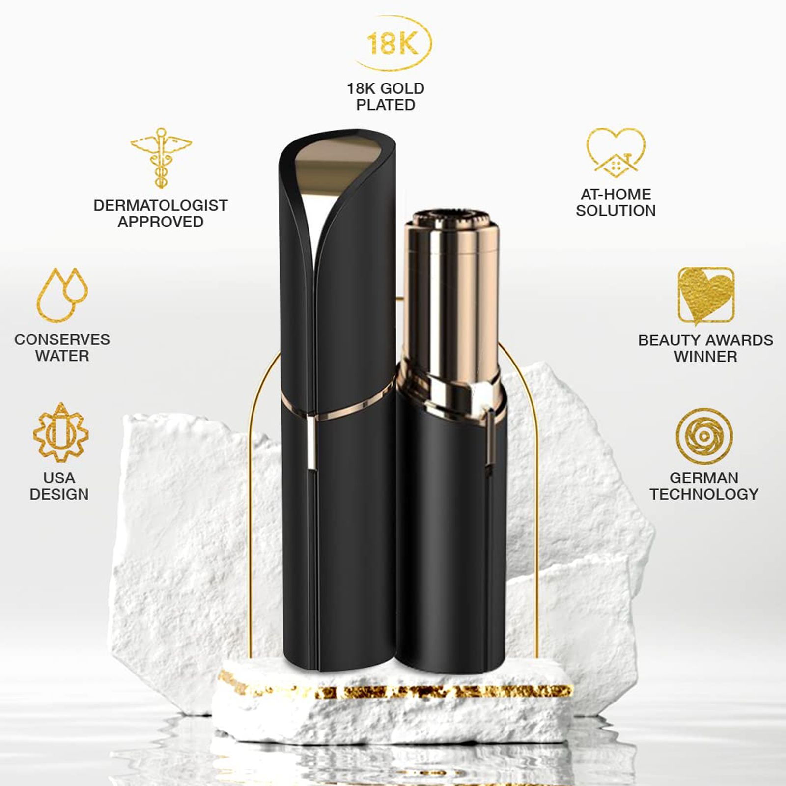 FINISHING TOUCH FLAWLESS Cordless Dry Trimmer for Face (German Technology, Black)_9