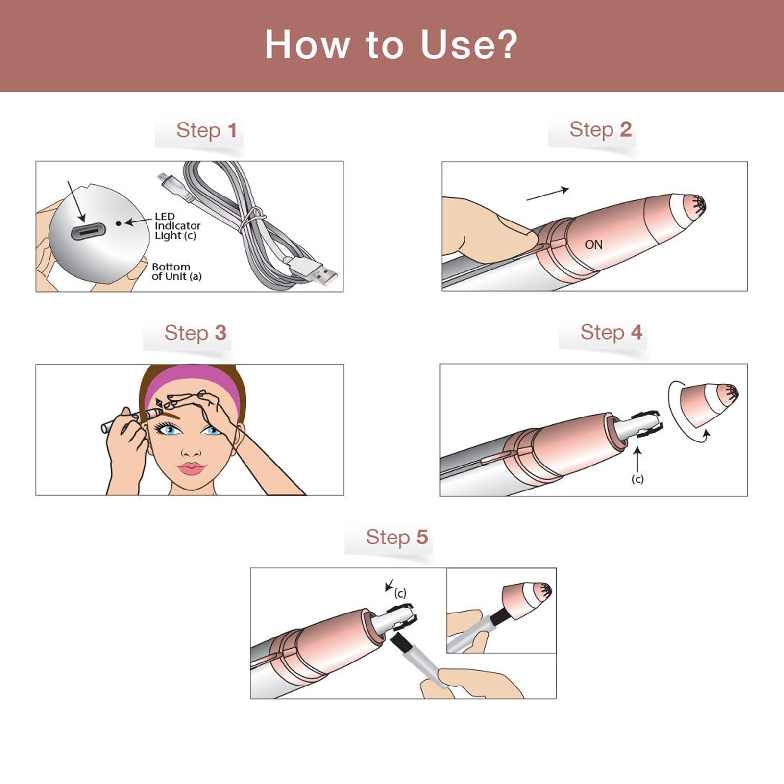 FINISHING TOUCH FLAWLESS Rechargeable Cordless Dry Trimmer for Eyebrow with Women (German Technology, Brows Blush) FINISHING TOUCH FLAWLESS Rechargeable Cordless Dry Trimmer for Eyebrow with Women (German Technology, Brows Blush)_3