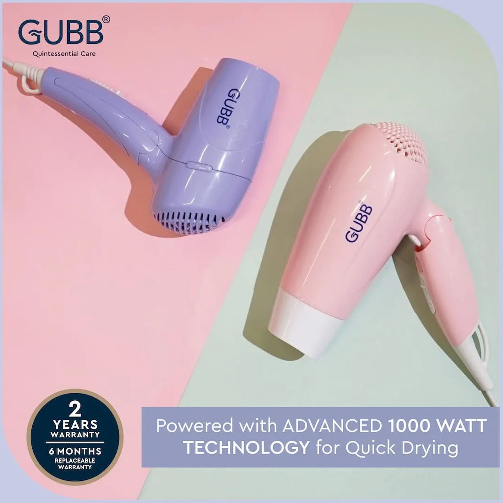 GUBB GB-163 Hair Dryer with 3 Heat Settings & Cool Shot (Overheat Protection, Pink) GUBB GB-163 Hair Dryer with 3 Heat Settings & Cool Shot (Overheat Protection, Pink)_4