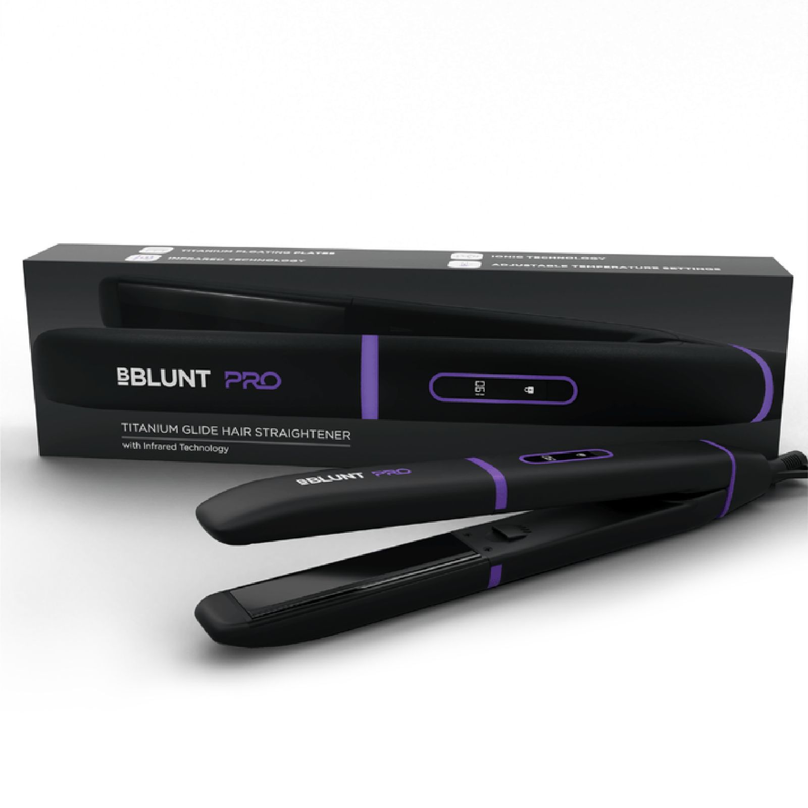 Bblunt Pro Hair Straightener with Ionic Technology (Titanium Plates, Black & Purple) Bblunt Pro Hair Straightener with Ionic Technology (Titanium Plates, Black & Purple)_4