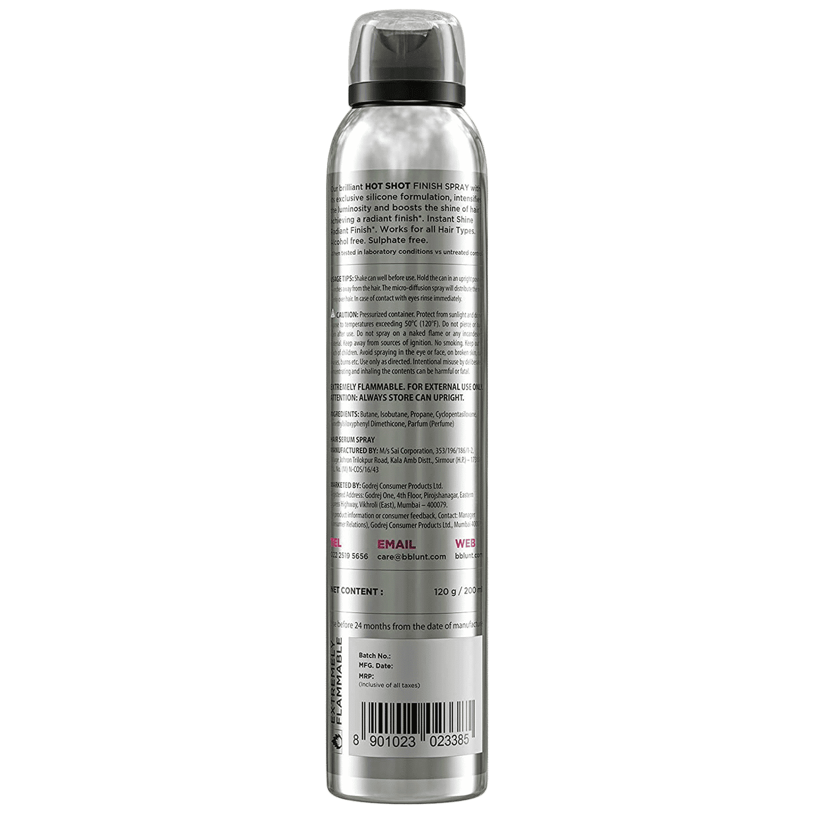 Bblunt Hot Shot 200ml Hair Spray (Radiant Shine, Multi Color)_2