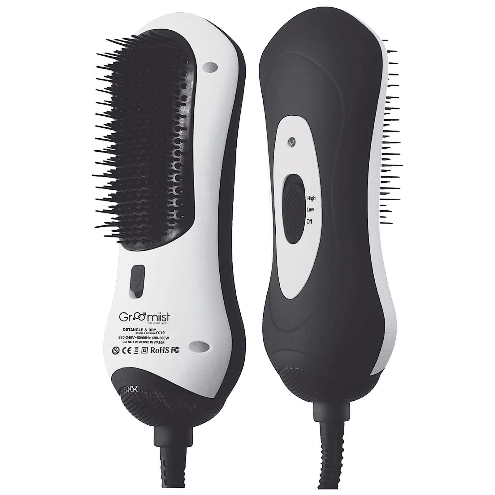 Groomiist Hair Dryer with 2 Heat Settings (Infrared Technology, White & Black) Groomiist Hair Dryer with 2 Heat Settings (Infrared Technology, White & Black)_1