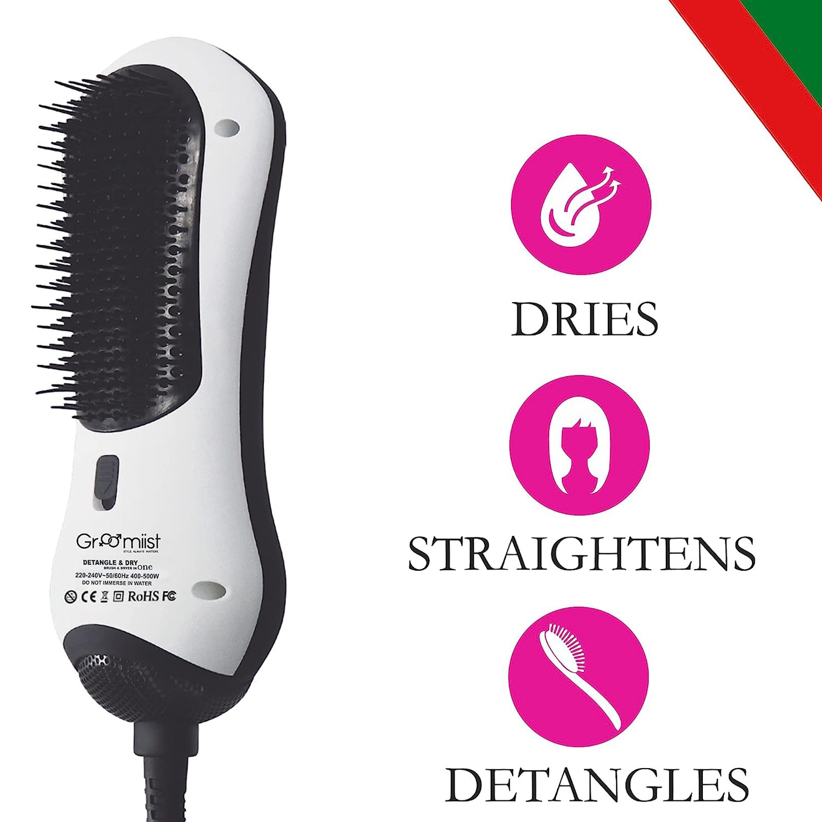 Groomiist Hair Dryer with 2 Heat Settings (Infrared Technology, White & Black) Groomiist Hair Dryer with 2 Heat Settings (Infrared Technology, White & Black)_3
