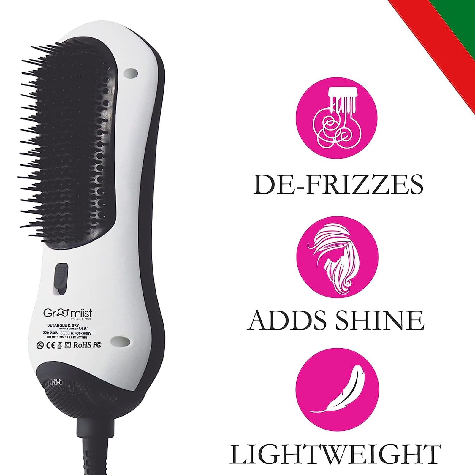 Groomiist Hair Dryer with 2 Heat Settings (Infrared Technology, White & Black) Groomiist Hair Dryer with 2 Heat Settings (Infrared Technology, White & Black)_4