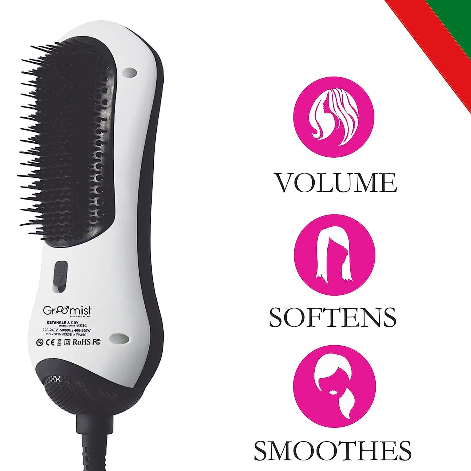 Groomiist Hair Dryer with 2 Heat Settings (Infrared Technology, White & Black) Groomiist Hair Dryer with 2 Heat Settings (Infrared Technology, White & Black)_6