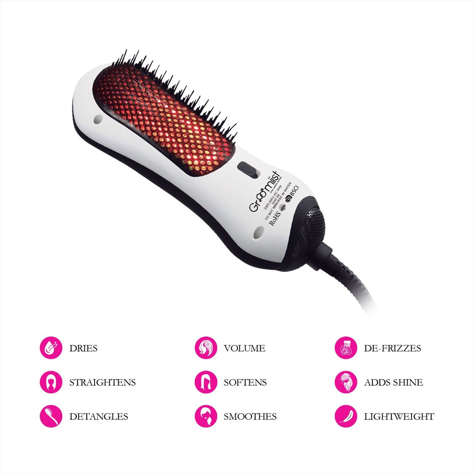 Groomiist Hair Dryer with 2 Heat Settings (Infrared Technology, White & Black) Groomiist Hair Dryer with 2 Heat Settings (Infrared Technology, White & Black)_9