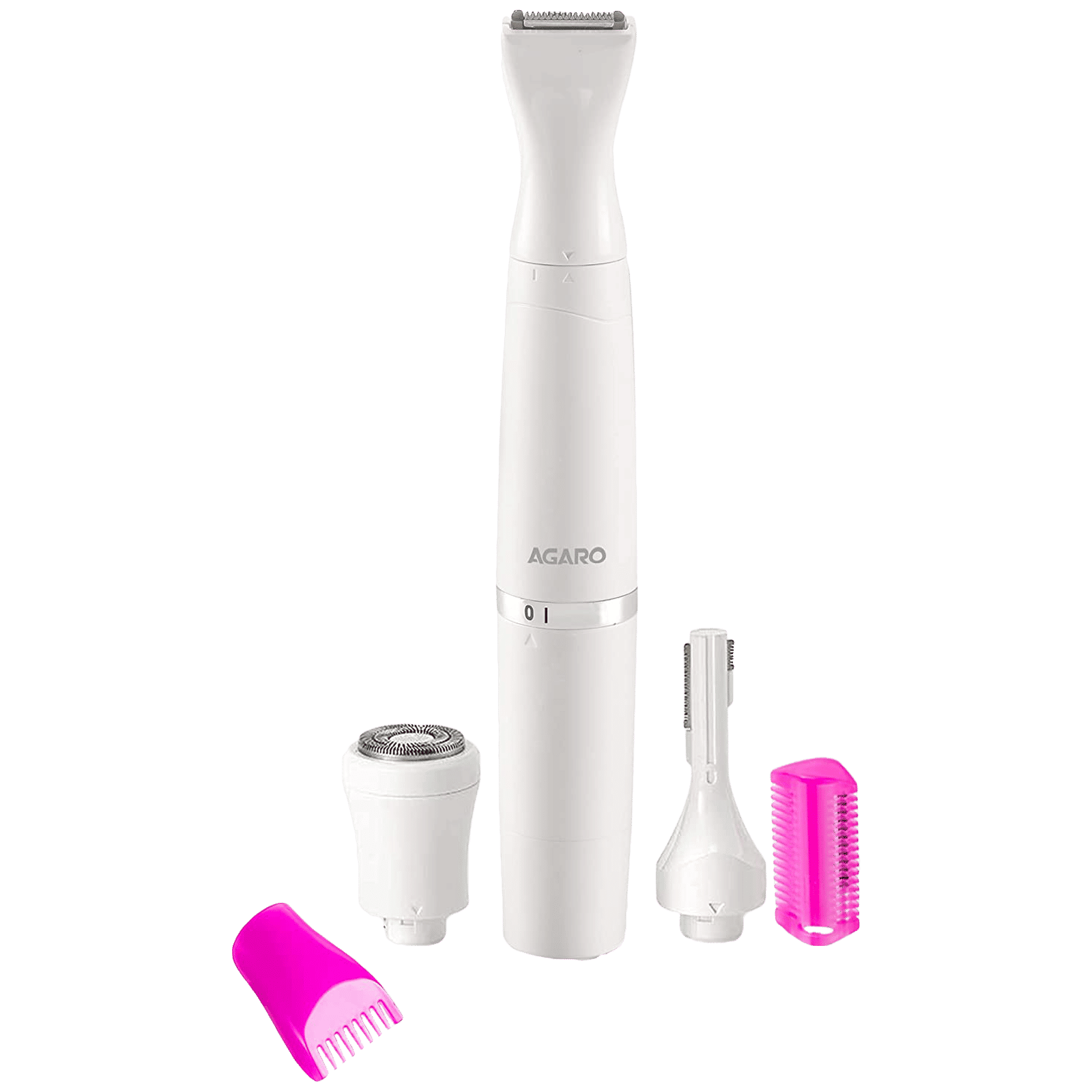 AGARO 2107 Rechargeable Cordless Wet & Dry Trimmer for Intimate Areas, Nose, Ear & Eyebrow with 2 Length Settings for Women (60min Runtime, IPX4 Water Resistant, White) AGARO 2107 Rechargeable Cordless Wet & Dry Trimmer for Intimate Areas, Nose, Ear & Eyebrow with 2 Length Settings for Women (60min Runtime, IPX4 Water Resistant, White)_1