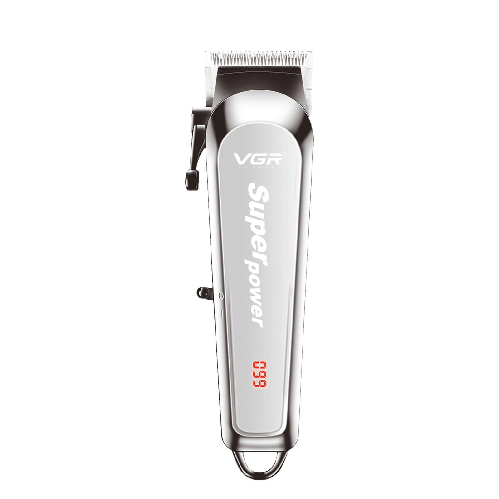 VGR V-060 Rechargeable Cordless Dry Trimmer for Hair Clipping, Beard, Moustache & Body Grooming with 4 Length Settings for Men (150min Runtime, Digital LED Display, Silver)_3