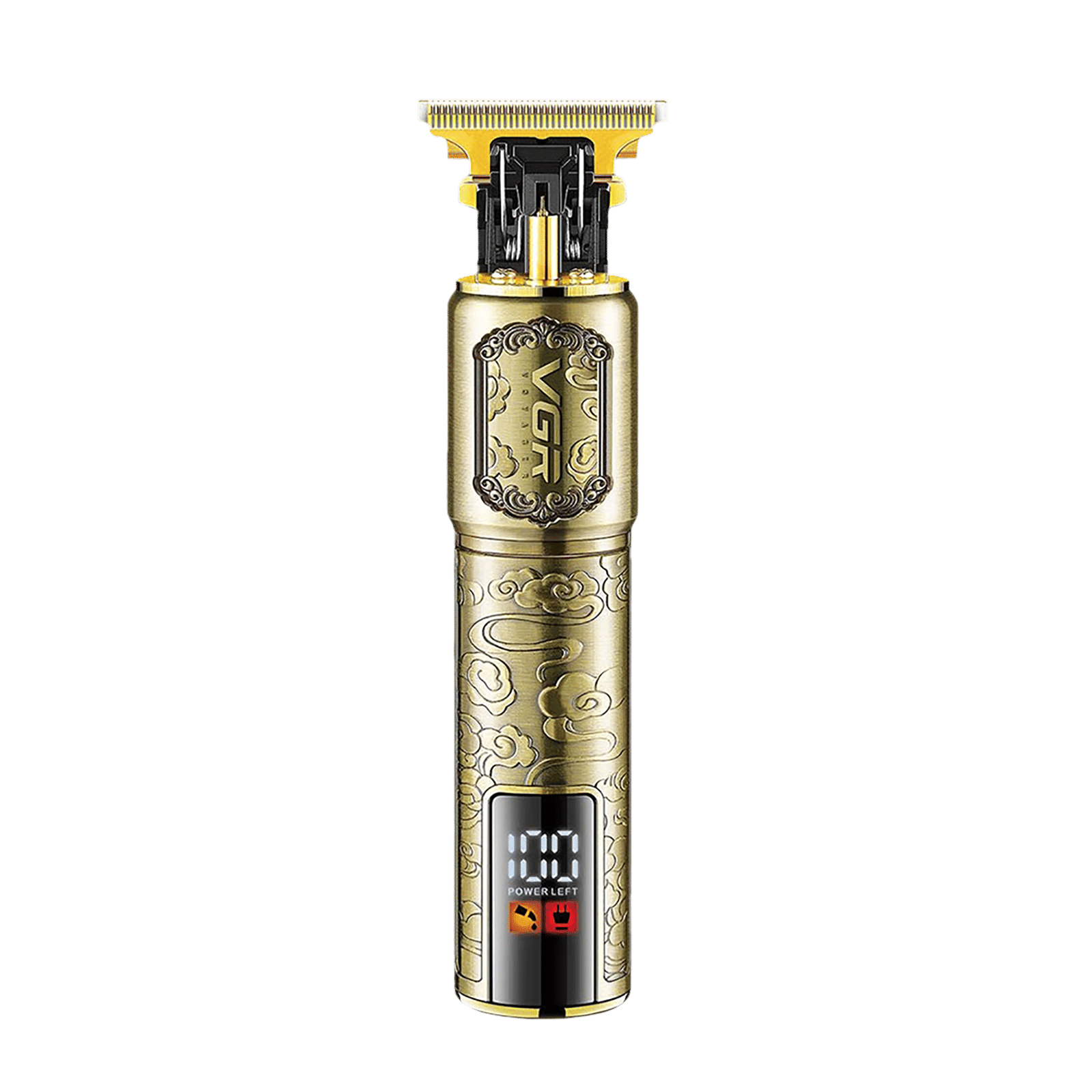 VGR V-073 Rechargeable Cordless Wet & Dry Trimmer for Hair Clipping, Beard, Moustache, Body Grooming & Intimate Areas with 4 Length Settings for Men (240min Runtime, LED Display, Gold)_10
