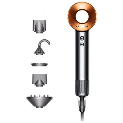 dyson Supersonic Hair Dryer with 4 Heat Settings & Cool Shot (Diffuser, Nickel & Copper)